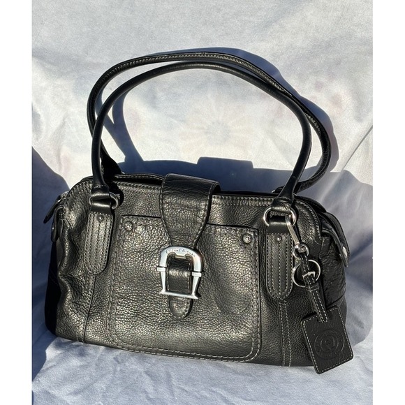 Etienne Aigner Handbags - Vintage Etienne Aigner Classic Black Shoulder Purse With Silver Signature Buckle